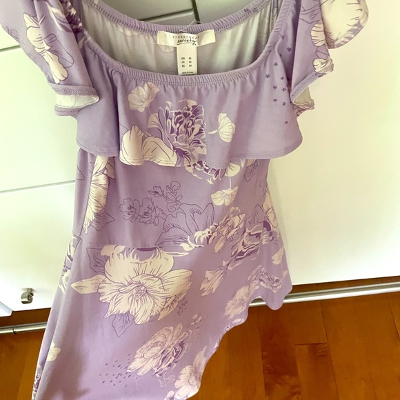 Purple Ruffle Off Shoulder Dress - Picture 3 of 3
